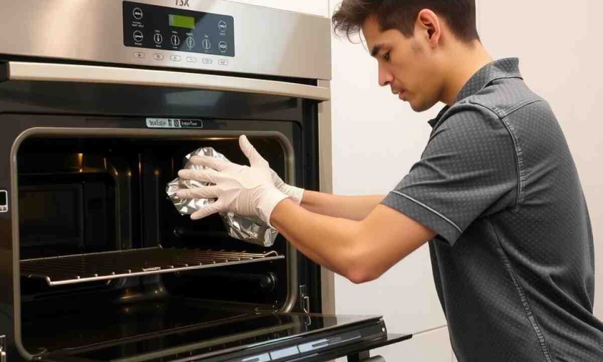 trucco per pulire il forno con la carta stagnola